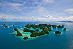 Palau Scuba Diving Holiday. Islands aerial shot.
